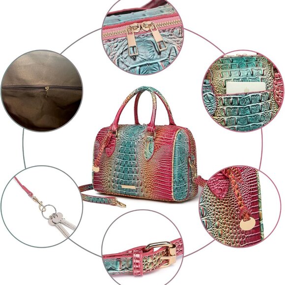 Elegant Vegan Leather Mint Green Tote - Versatile Crossbody Clutch for Women - Picture 6 of 6